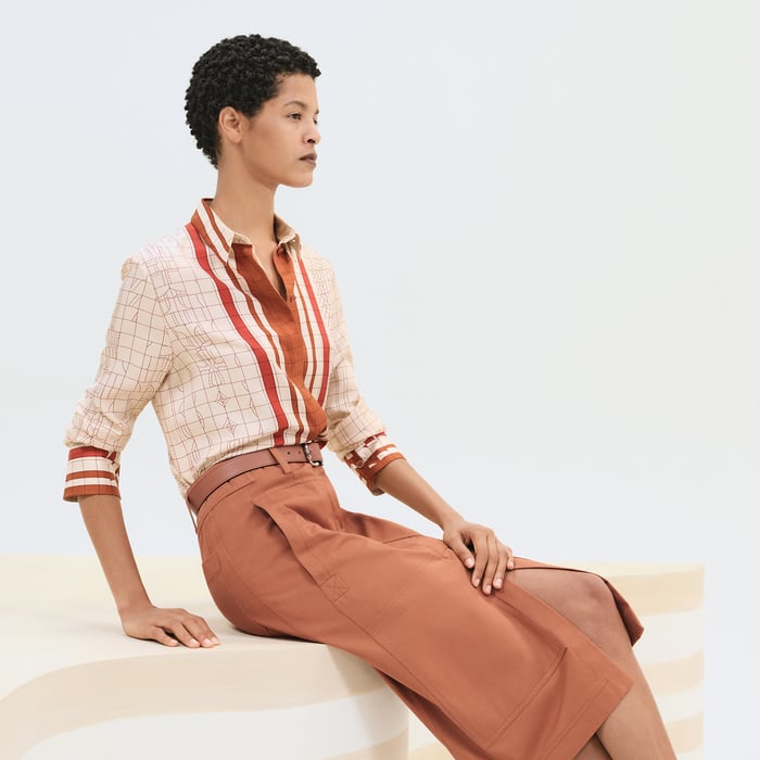 Beige Kaolin "Coaching Deja Vu" Classic Shirt