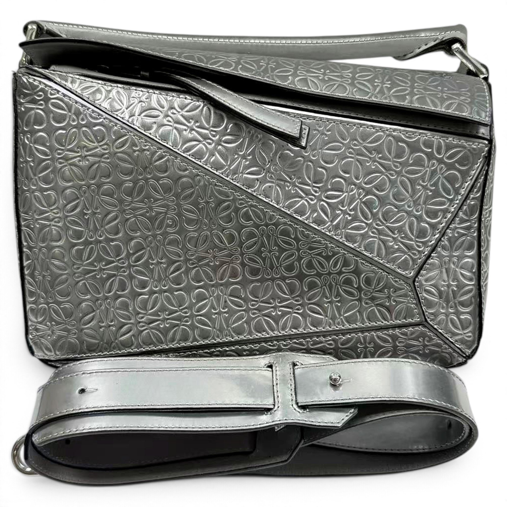 Puzzle leather handbag