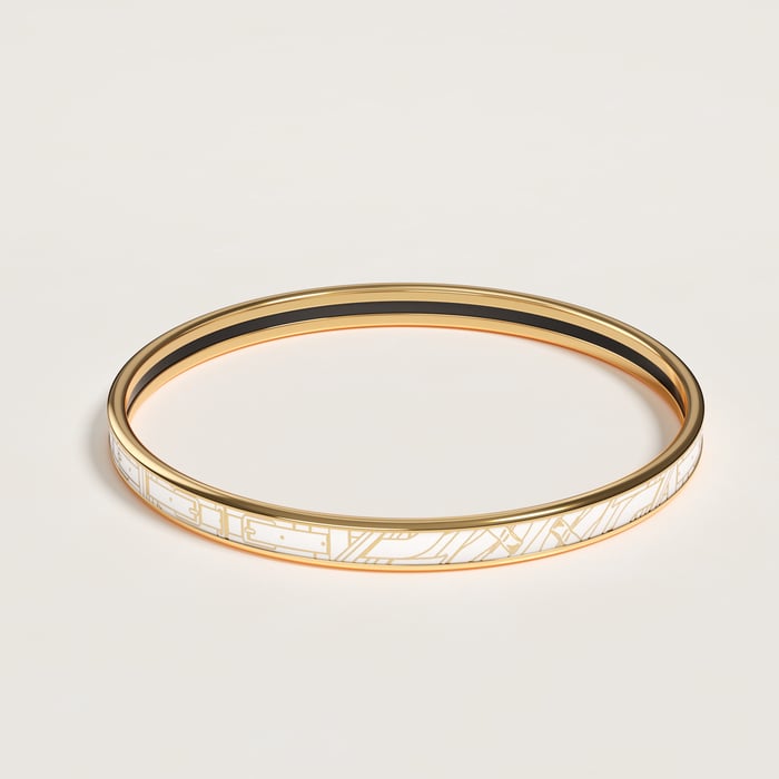 Orfèvre Jaune or Blanc Mors a Jouets Bangle