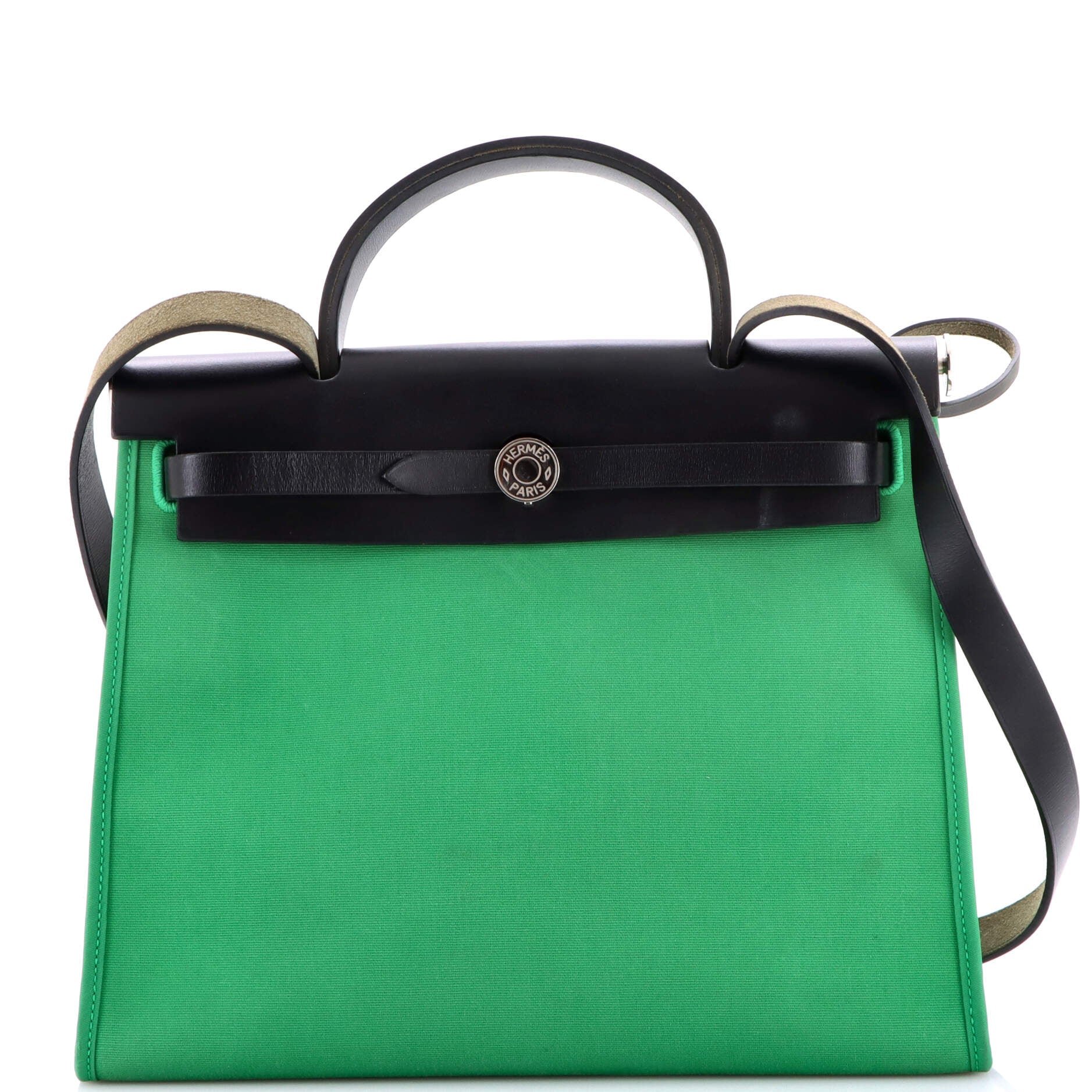 Hermes Herbag Zip Leather and Toile 31