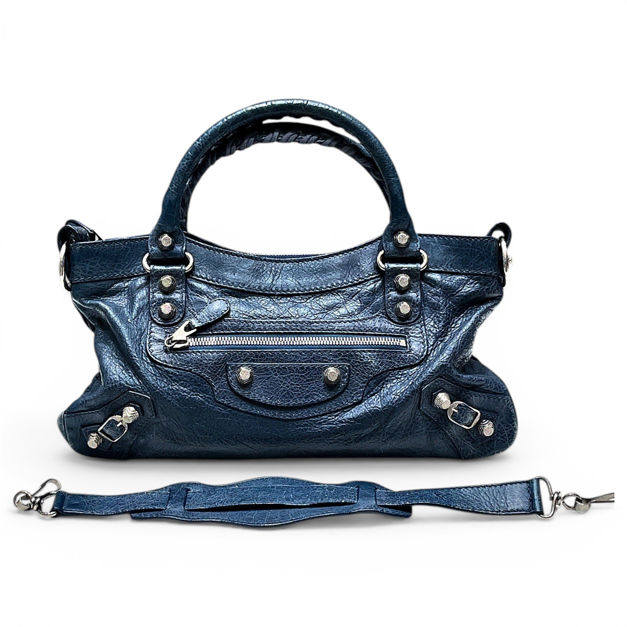City leather handbag