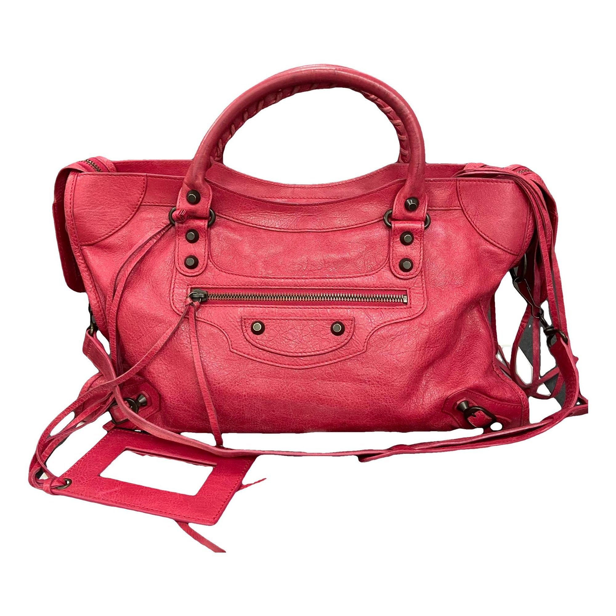 City leather handbag
