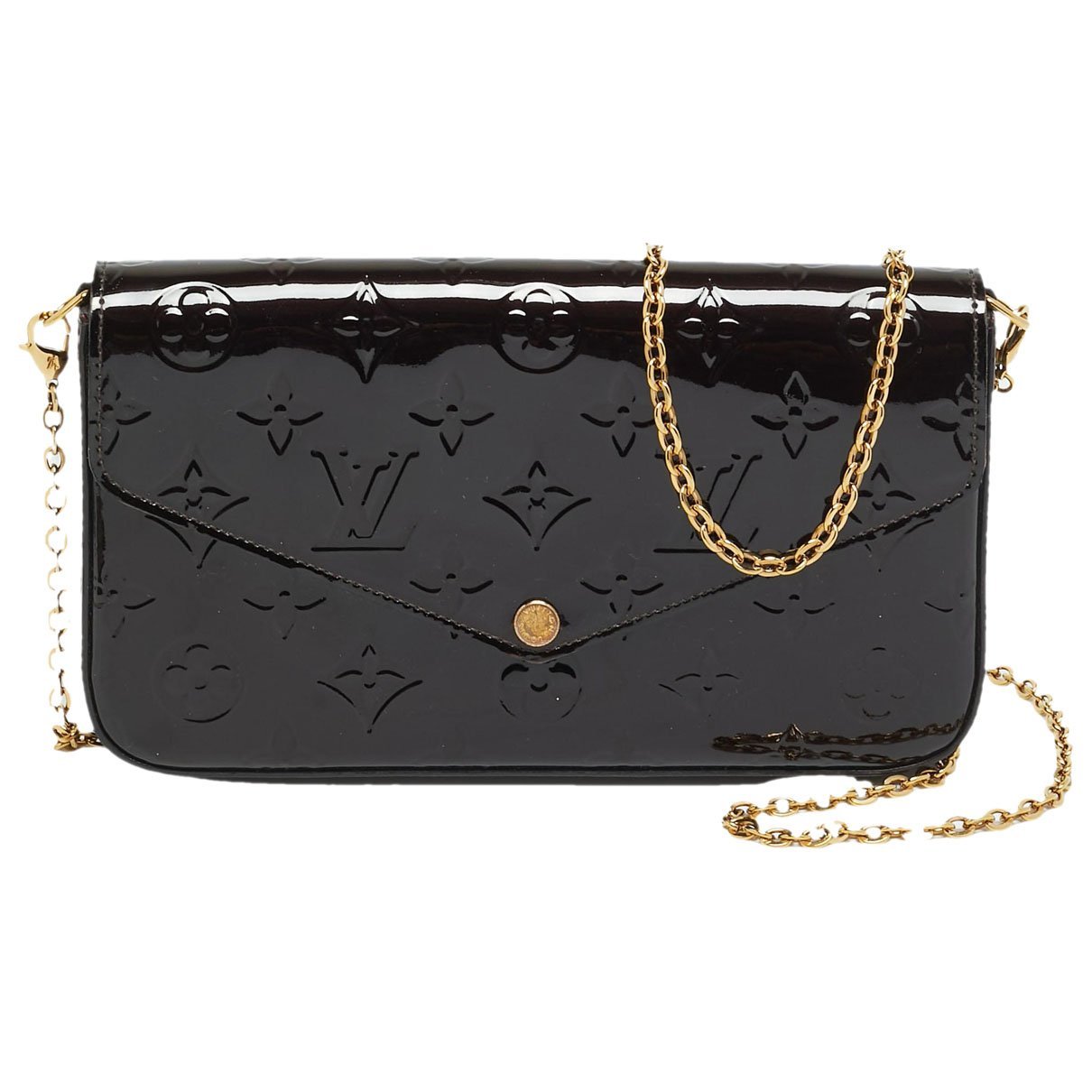 Patent leather clutch bag