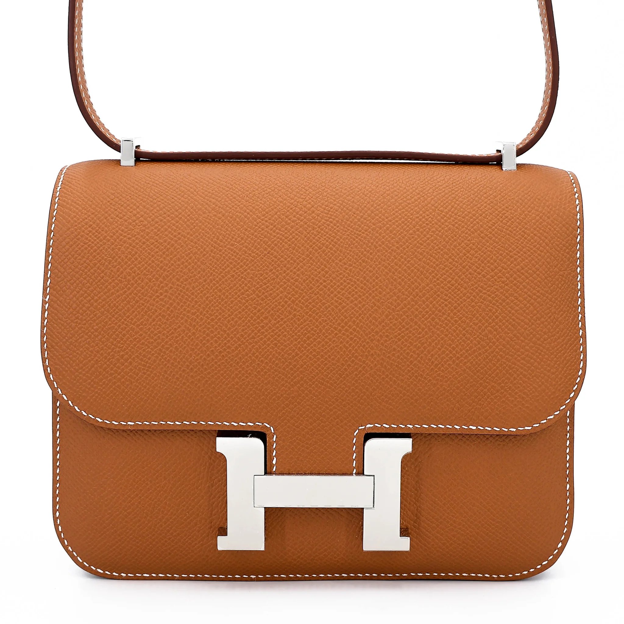 Brand New ( Rank N ) HERMÈS Constance Mini 19 Mirror Gold (37) Epsom Palladium hardware G (2026)