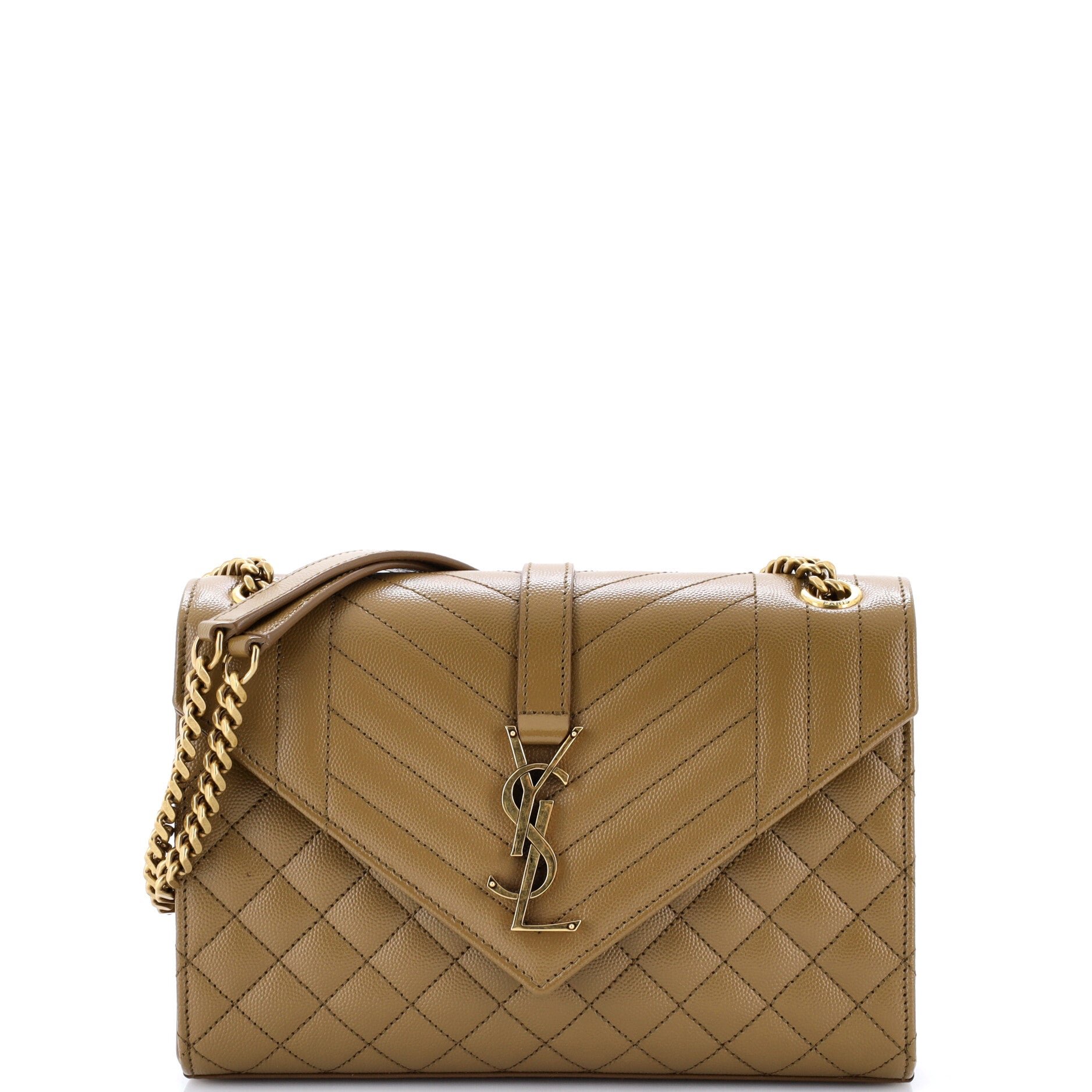 Classic Monogram Envelope Satchel Mixed Matelasse Leather Medium
