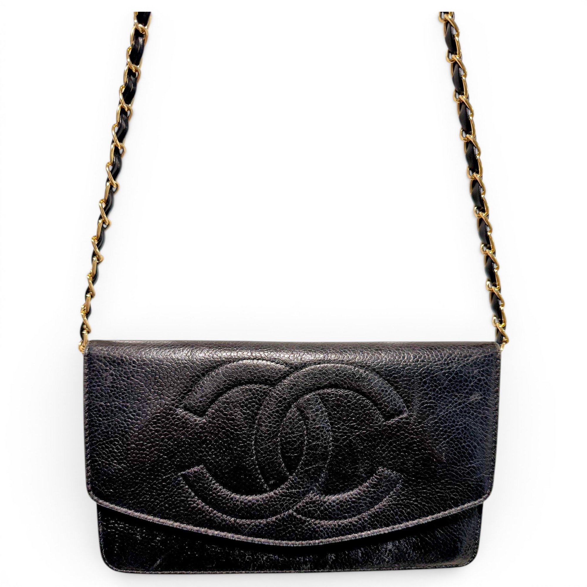 Wallet On Chain Double C leather crossbody bag
