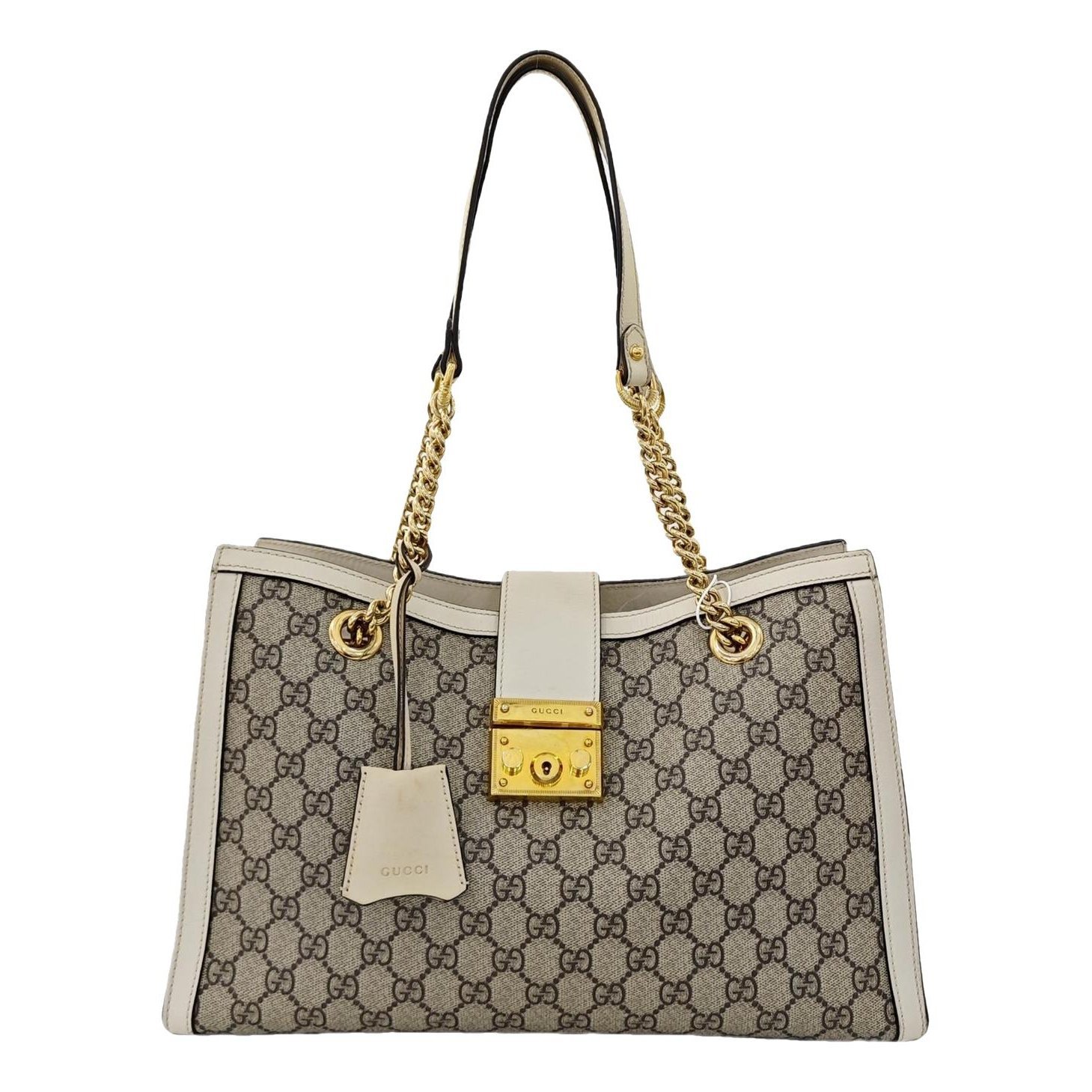 Padlock leather handbag