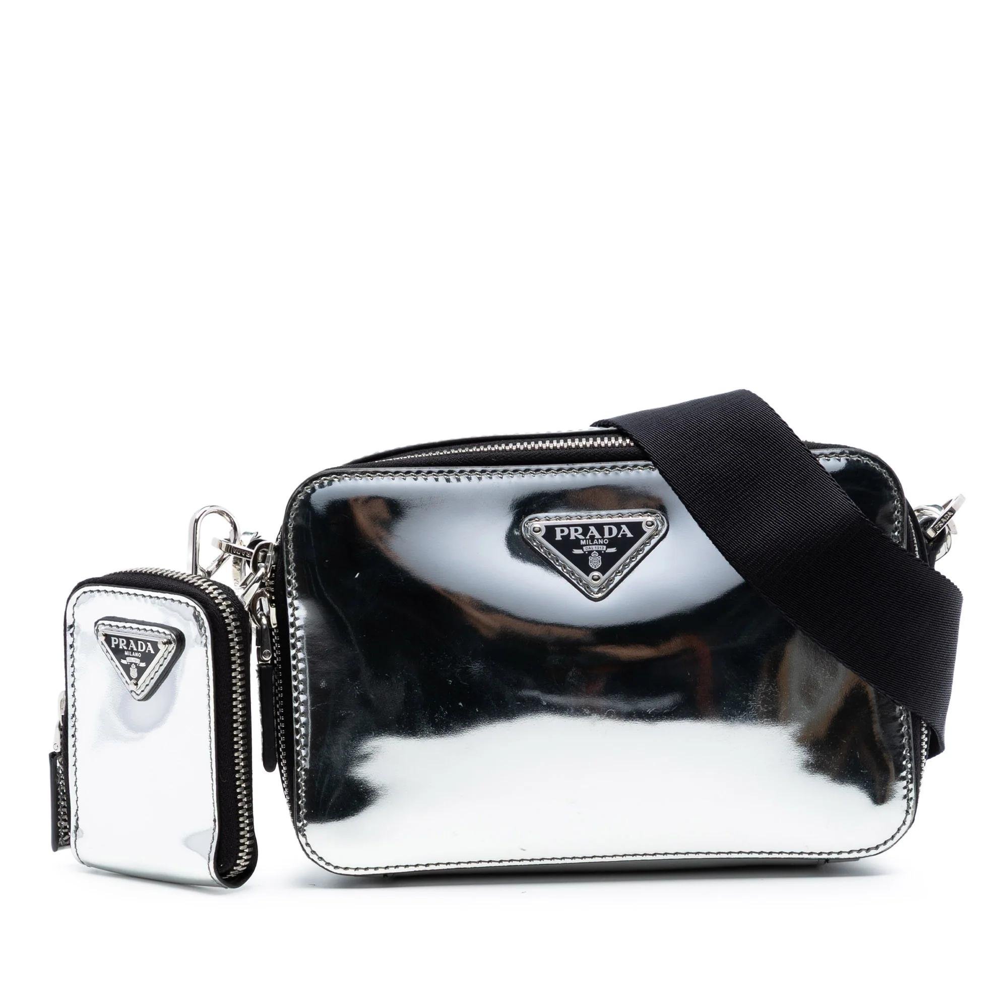 Double leather crossbody bag