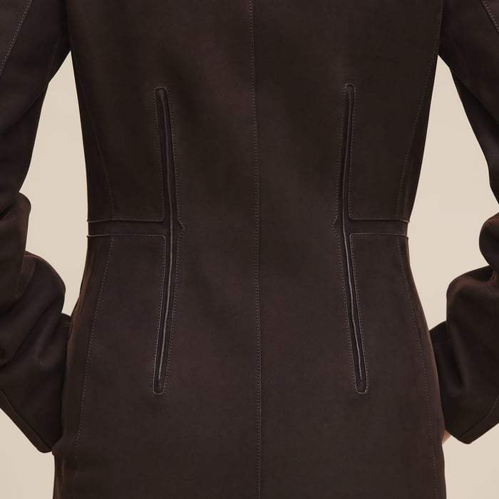 Marron Ébène Fitted Coat