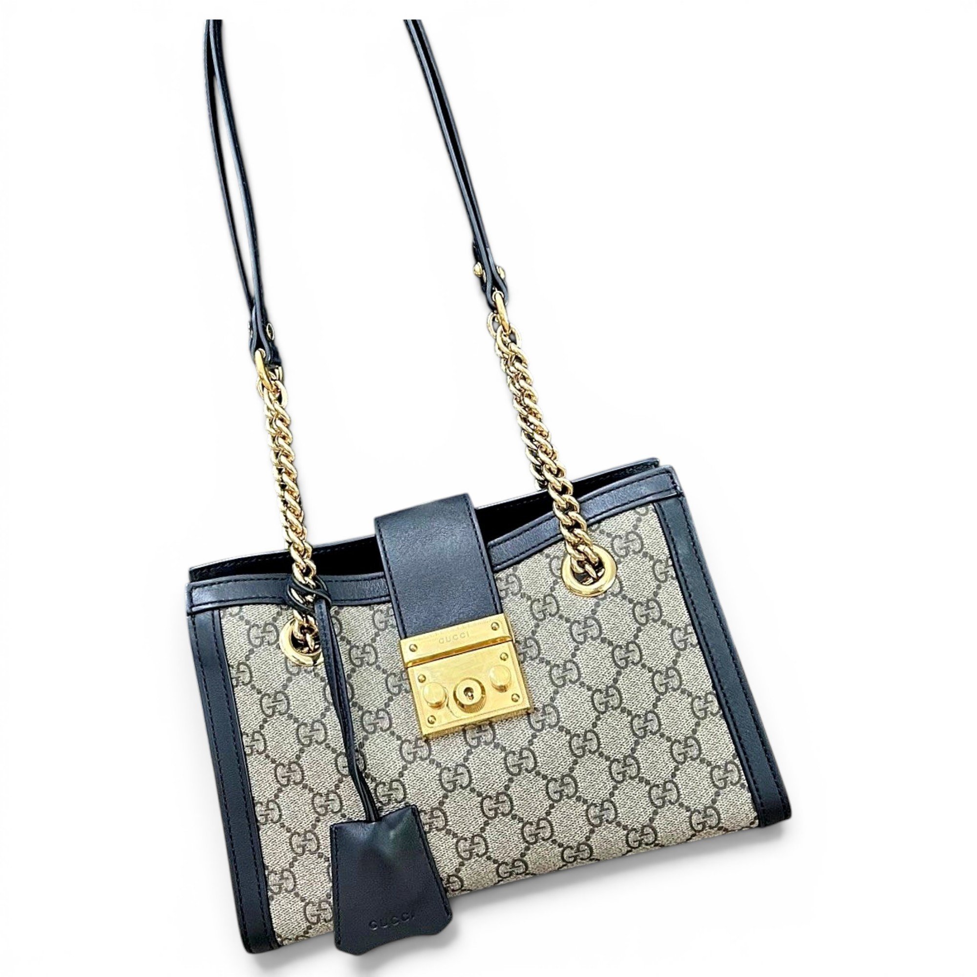 Padlock leather handbag