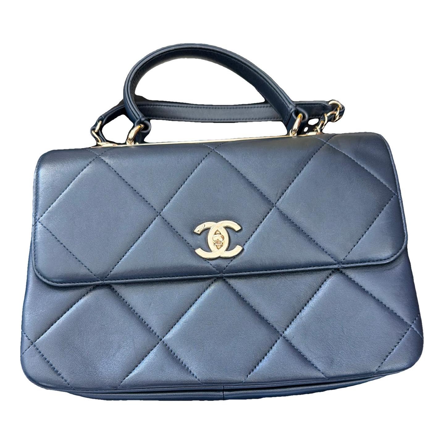 Trendy CC Top Handle leather handbag