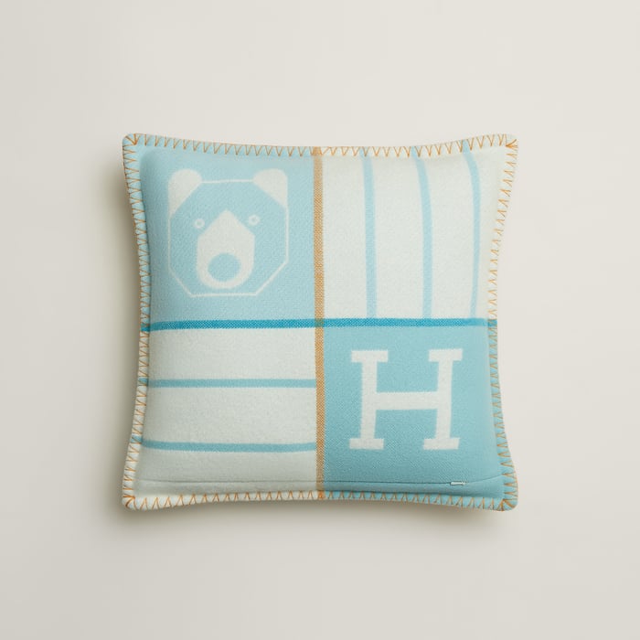 Bleu Dragée Animaux Blocks Pillow