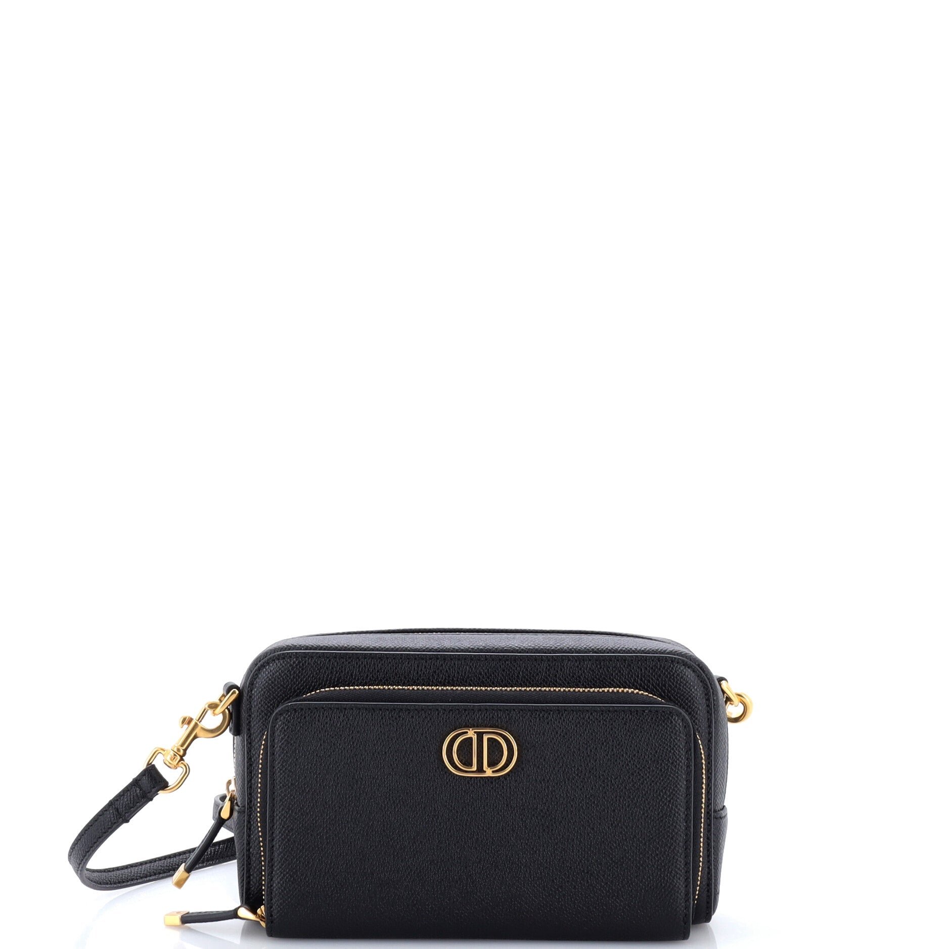 Caro Double Pouch Crossbody Bag Leather