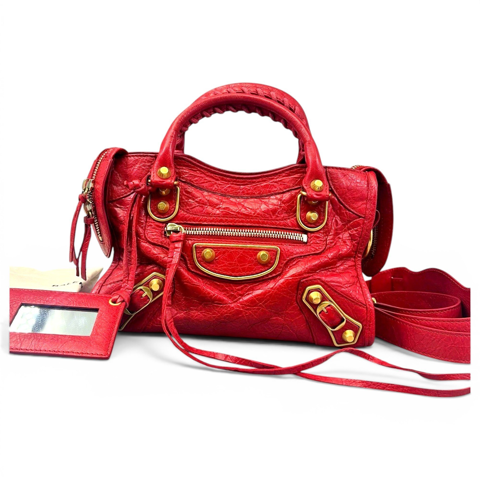 City leather handbag