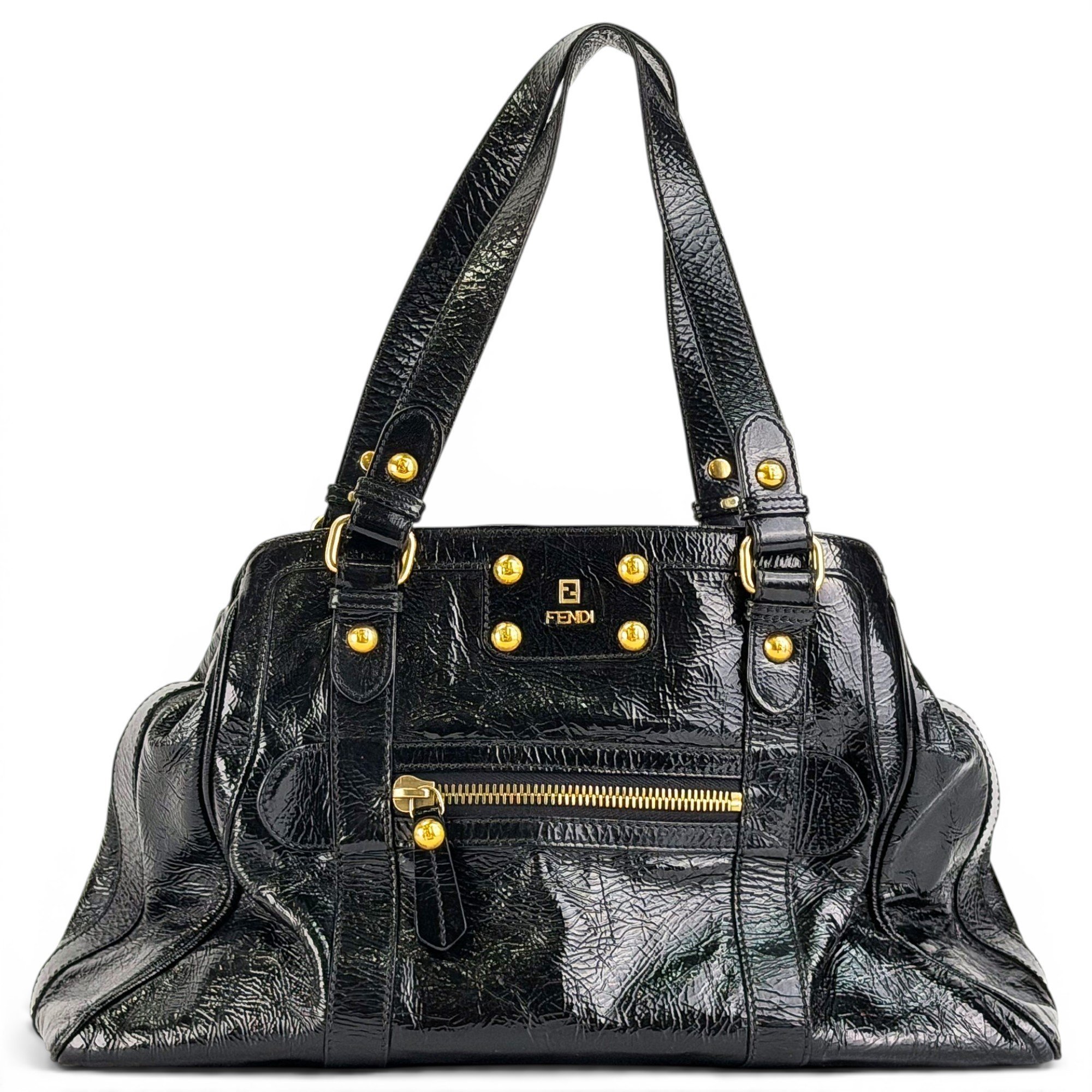 Patent leather handbag