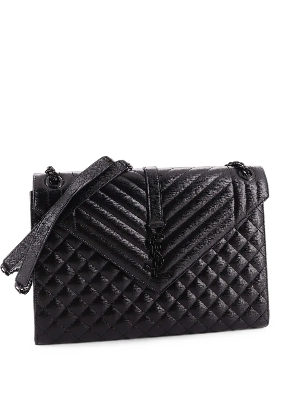 Classic Monogram Envelope Satchel Mixed Matelasse Leather Large shoulder bag