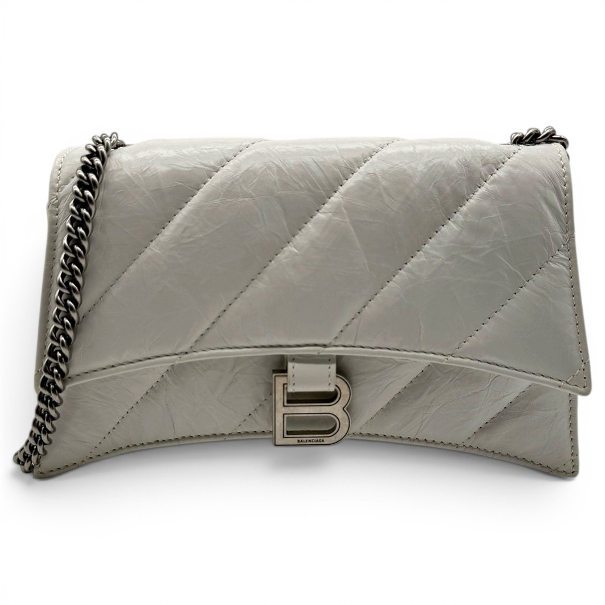 Hourglass leather handbag