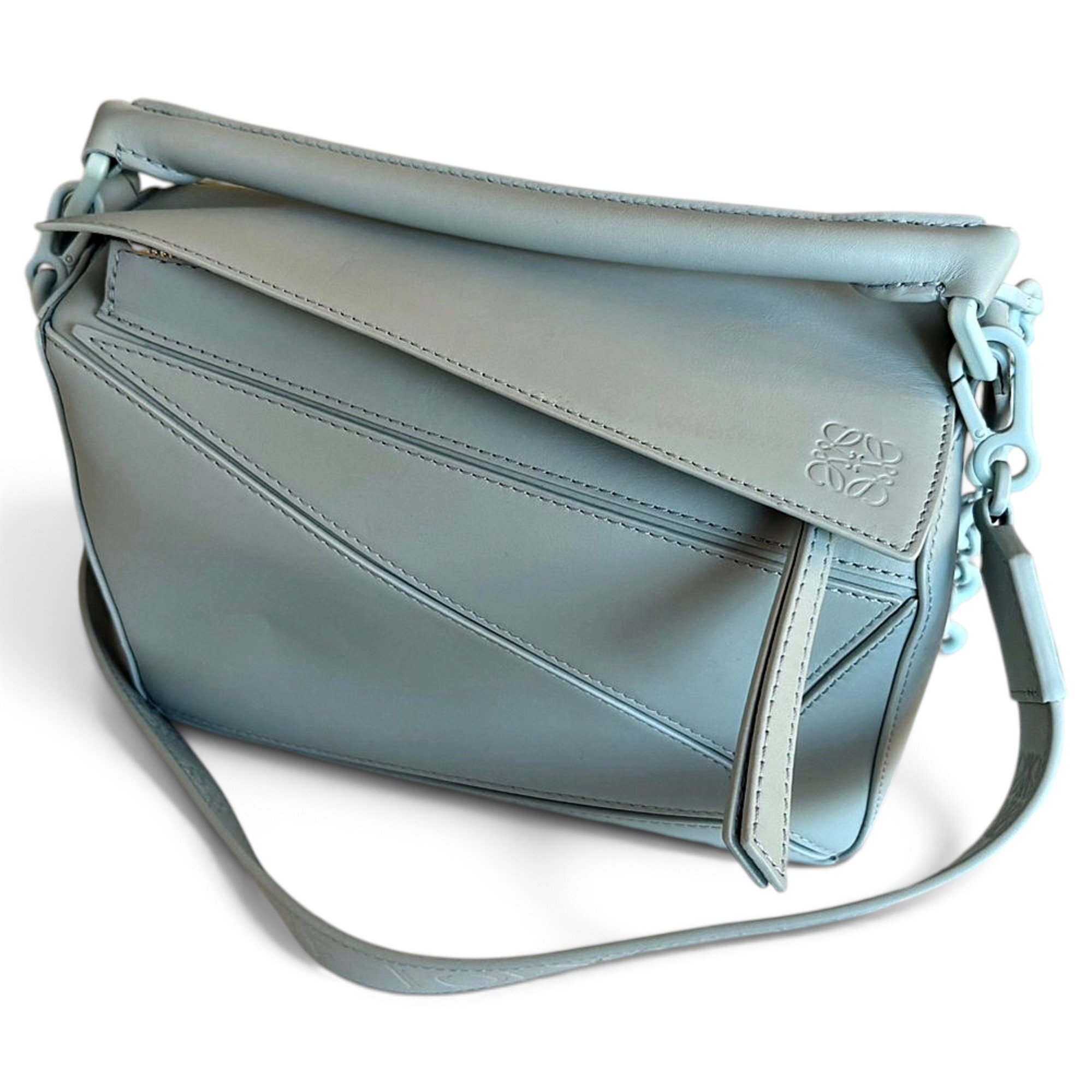 Puzzle leather handbag