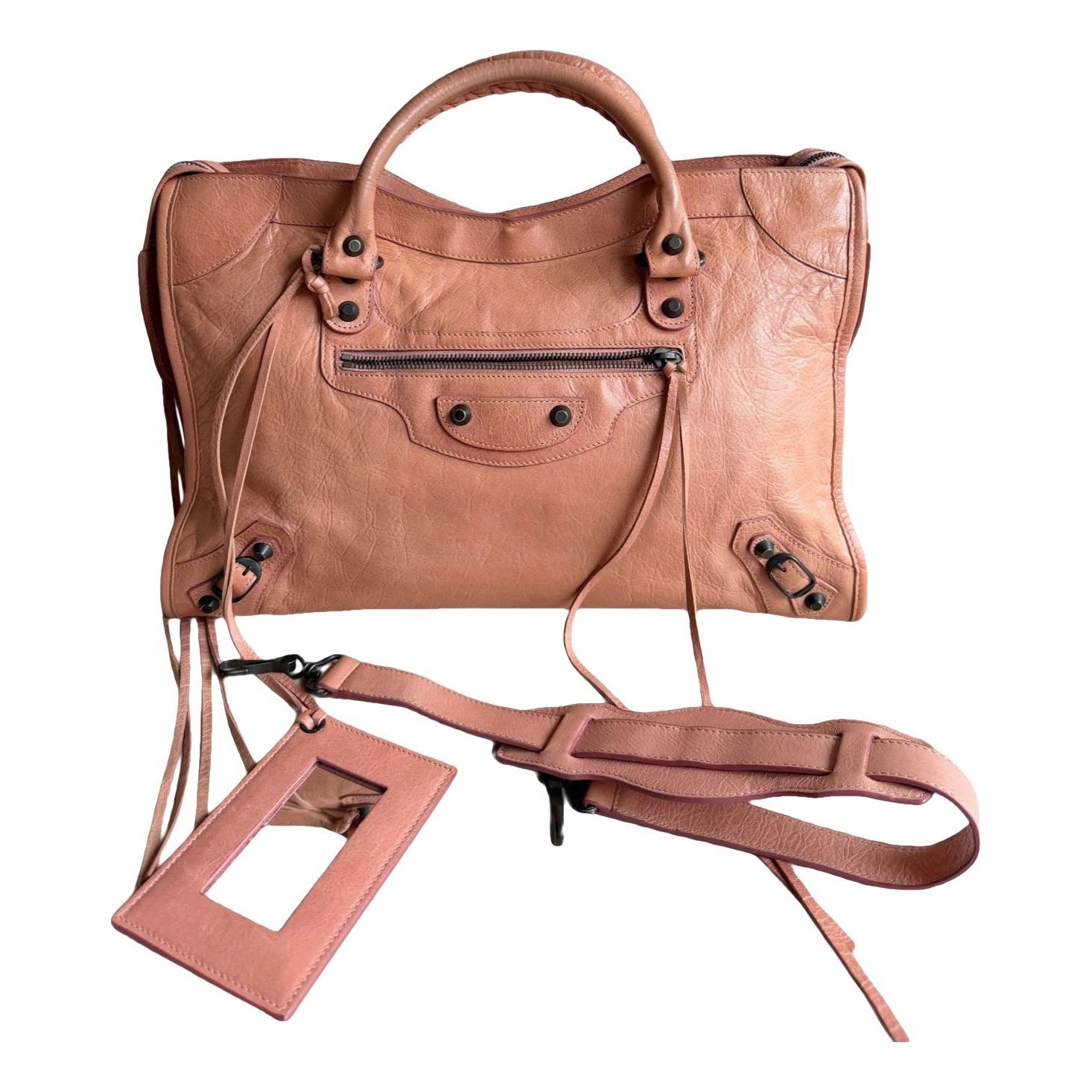 City leather handbag