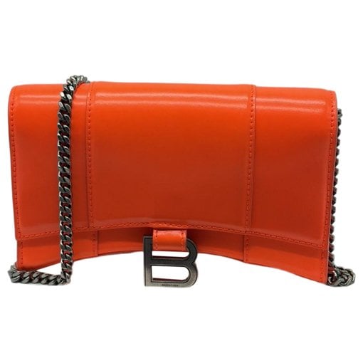 Hourglass leather handbag