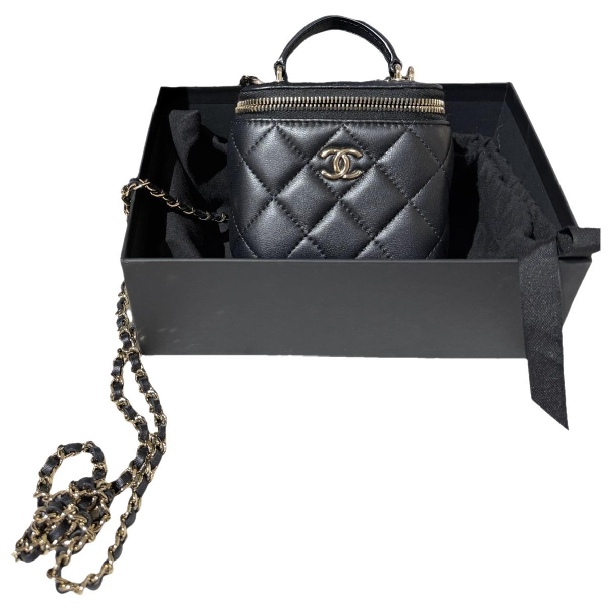 Vanity leather handbag