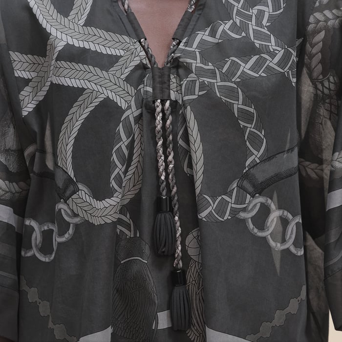 Gris Charbon "Palefroi Remix" Maxi Beach Blouse