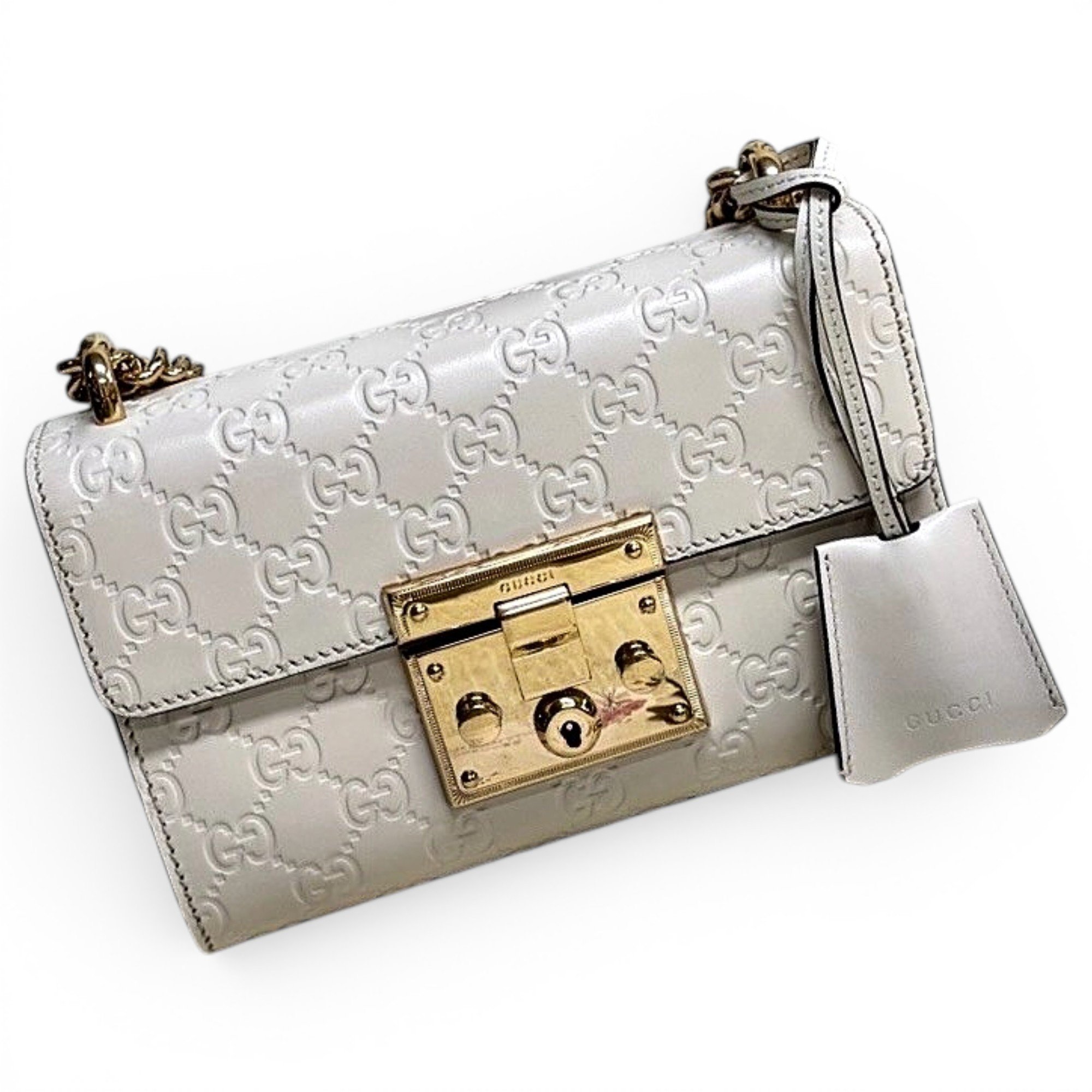 Padlock leather handbag