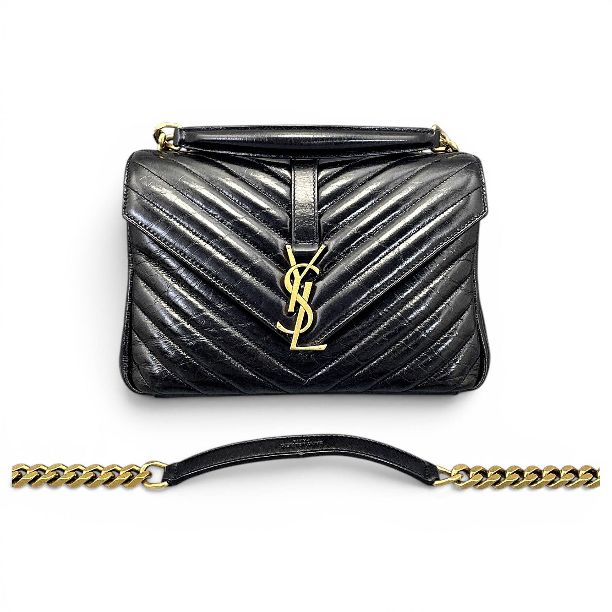 Collége monogramme patent leather crossbody bag