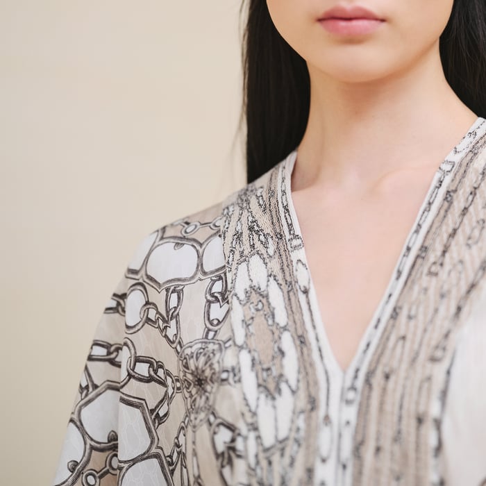 Beige Glaise "Effet Kaleidoscope" Caftan