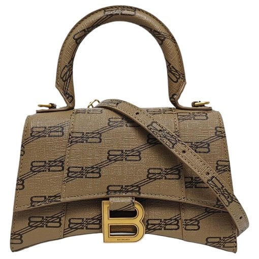 Hourglass leather handbag