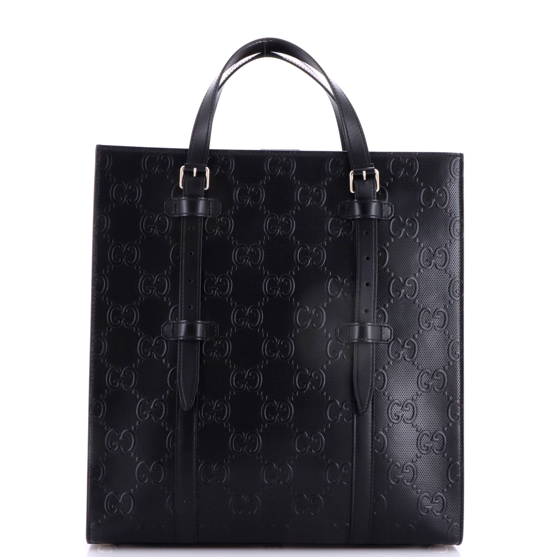 Tote Bag GG Embossed Perforated Leather Medium