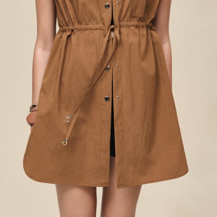 Brun Mahogany Sleeveless Drawstring Shirt