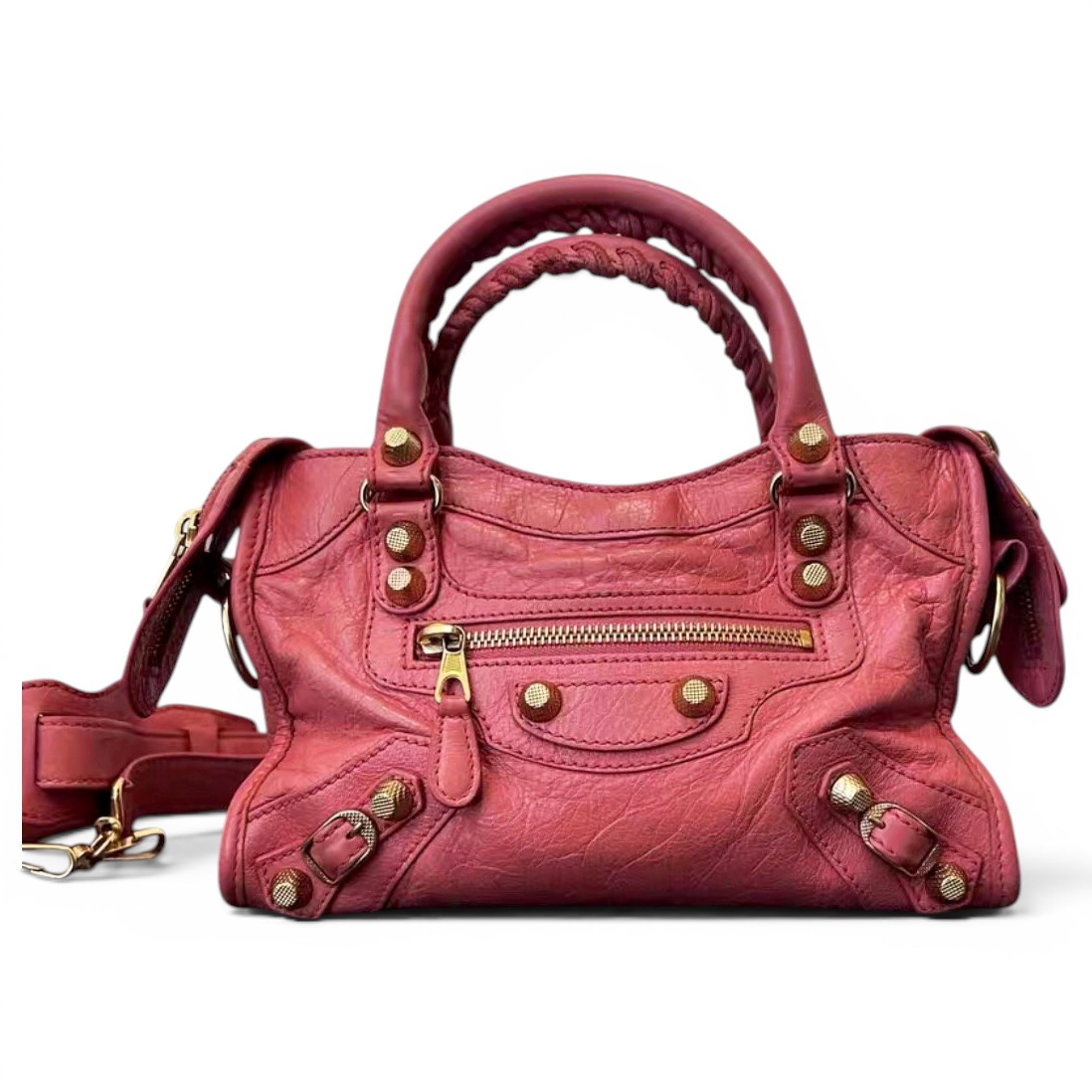 City leather handbag