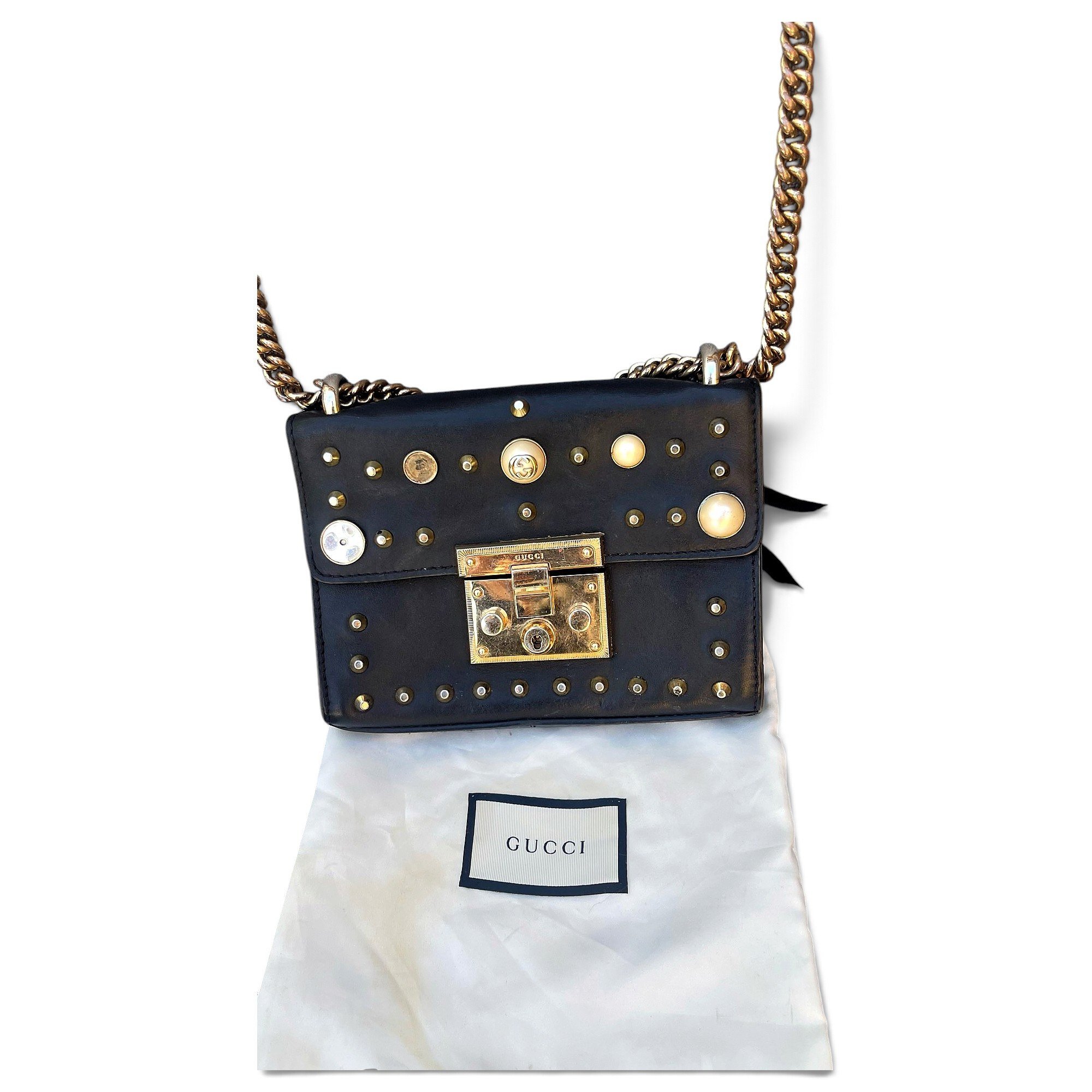 Padlock leather handbag