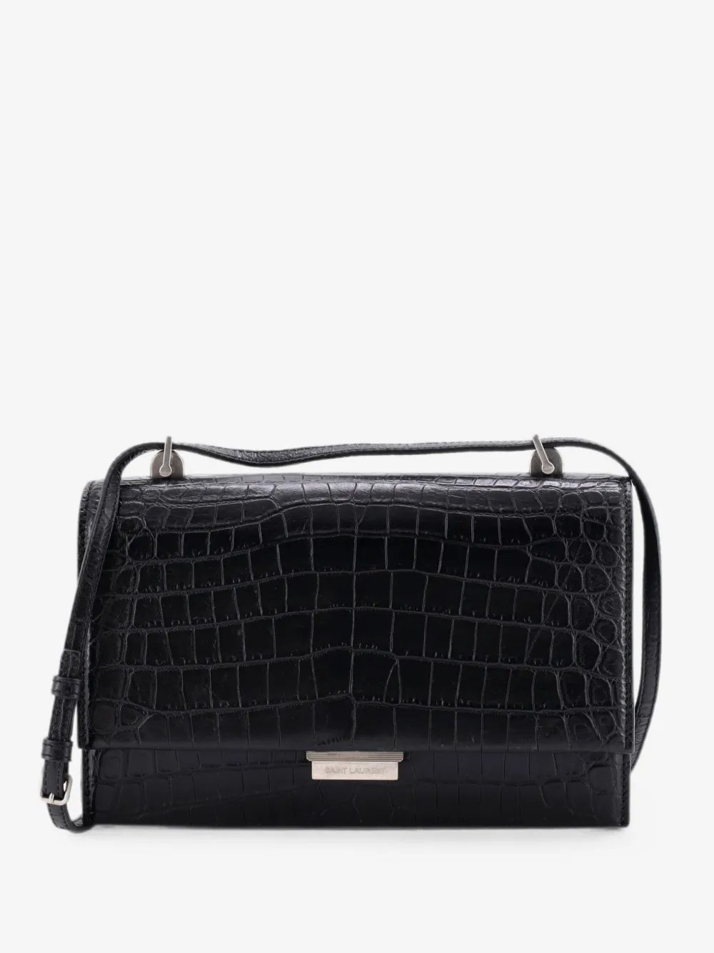 Babylone Crocodile Embossed Leather Small crossbody bag