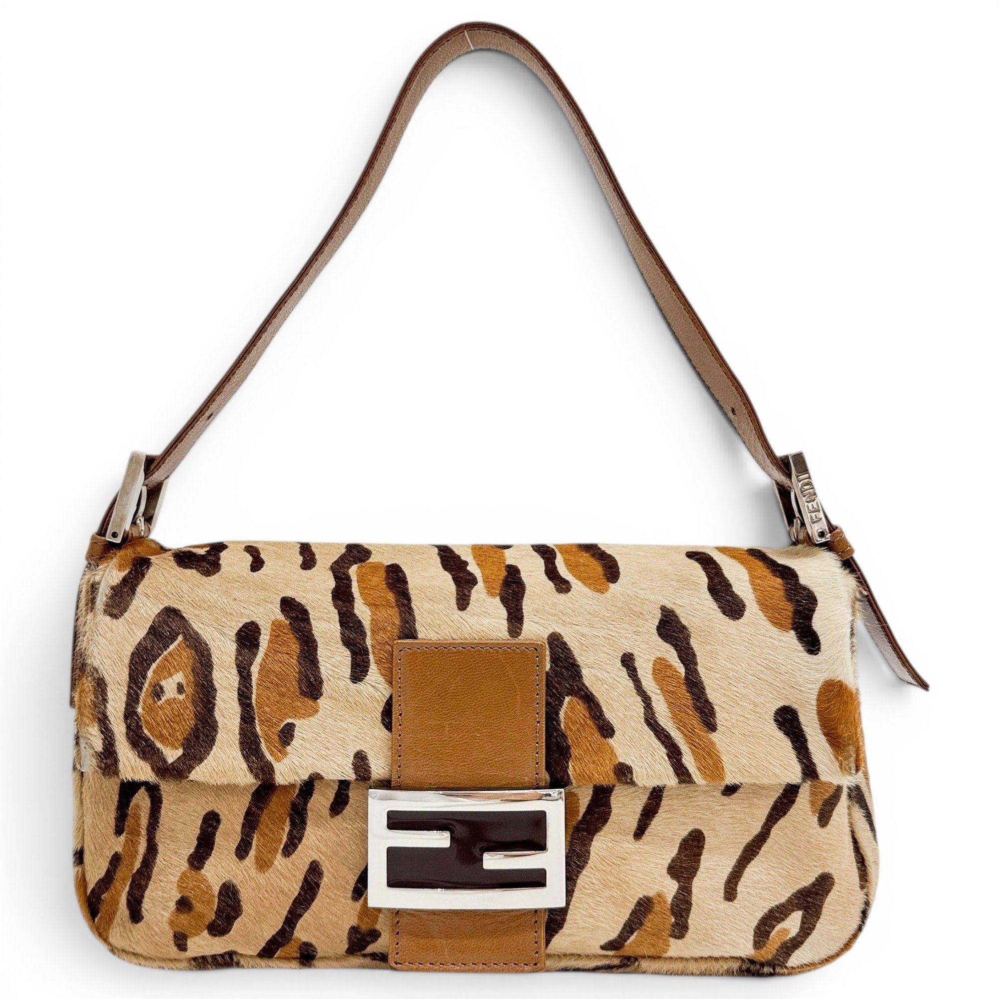 Baguette pony-style calfskin handbag