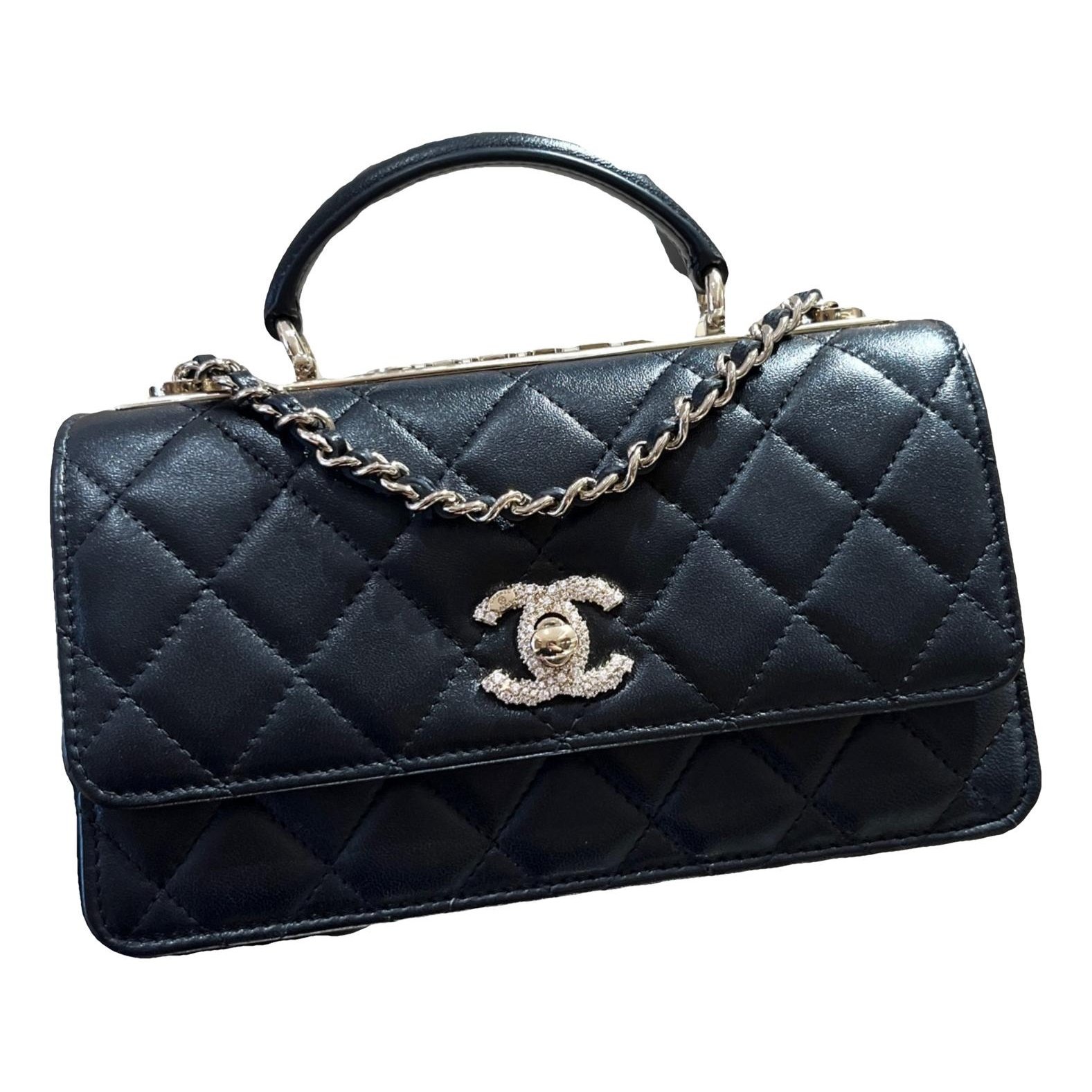 Trendy CC leather crossbody bag