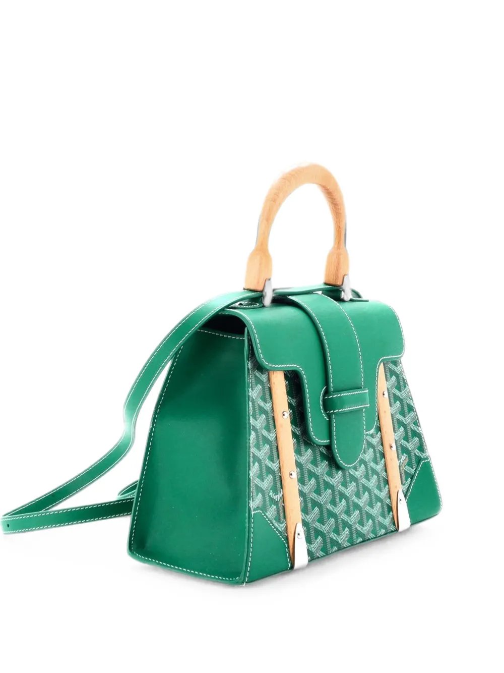 Goyard Saigon Top Handle Bag Coated Canvas with Leather PM satchel