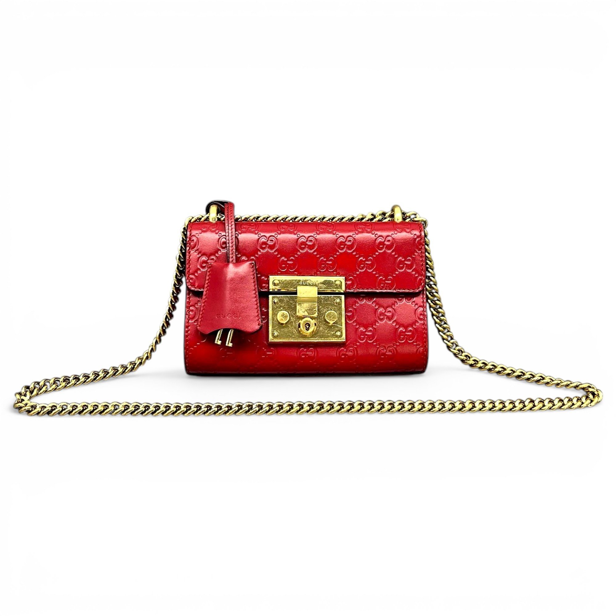 Padlock leather handbag