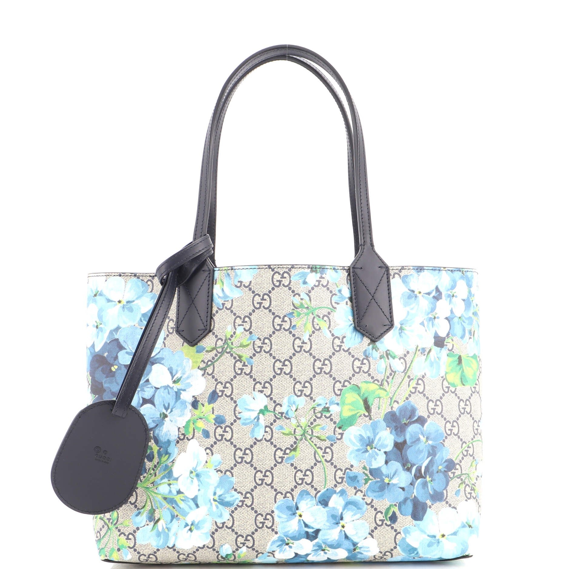 Reversible Tote Blooms GG Print Leather Small