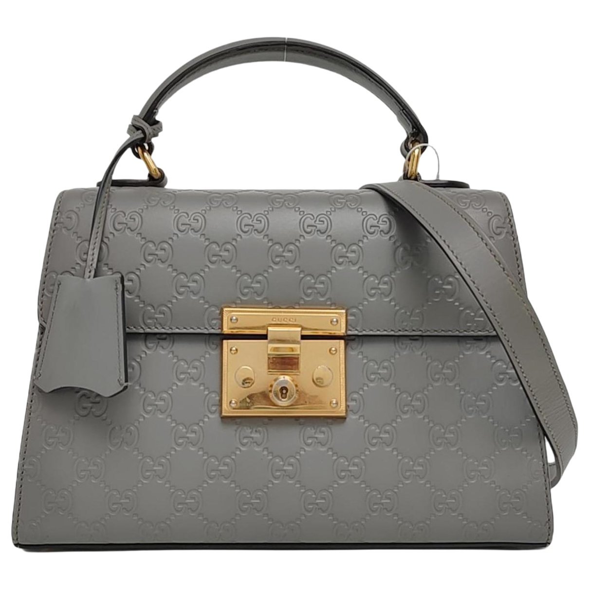 Padlock leather handbag