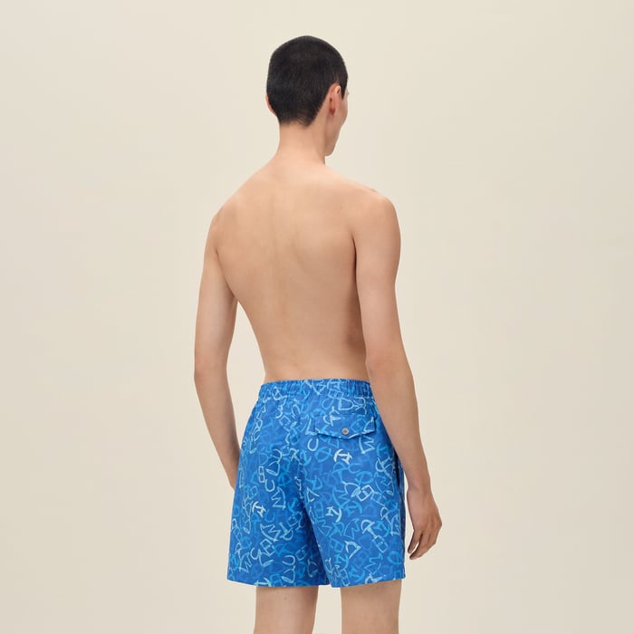 Bleu Vif "Calligraphie Equestre" Swim Trunks