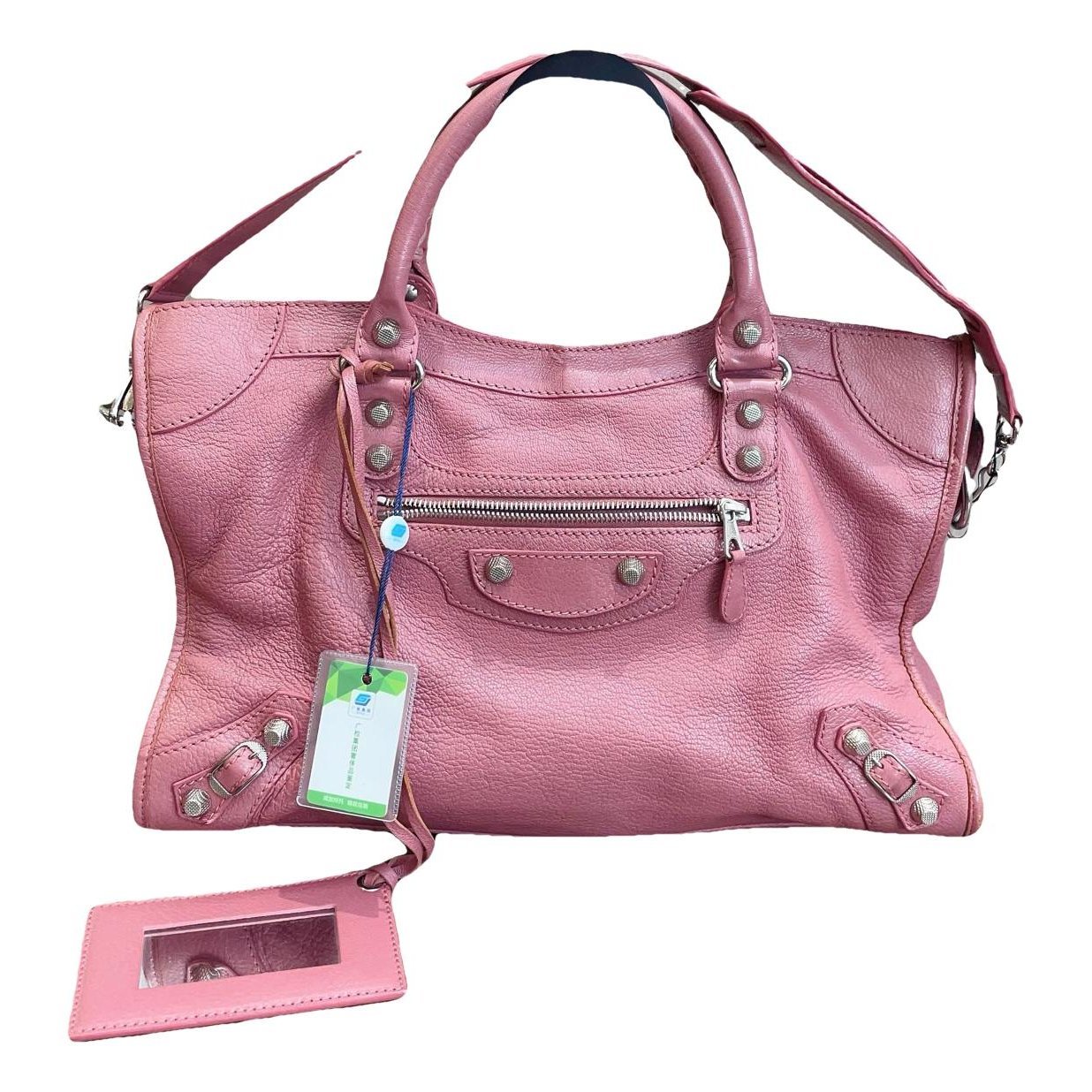 City leather handbag