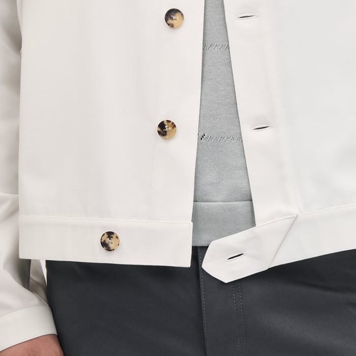 Écru "Pique Plie" Buttoned Jacket