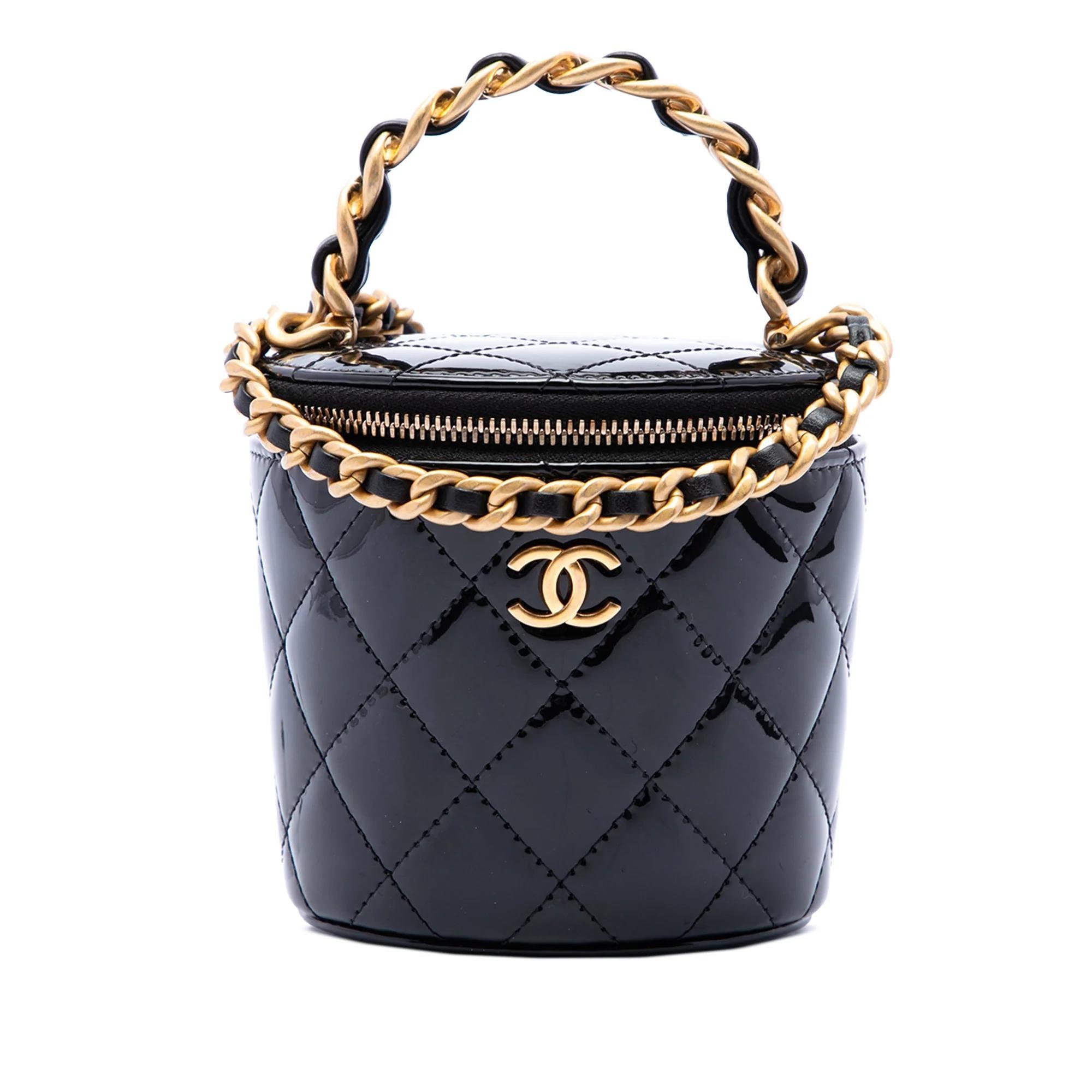 Vanity patent leather handbag