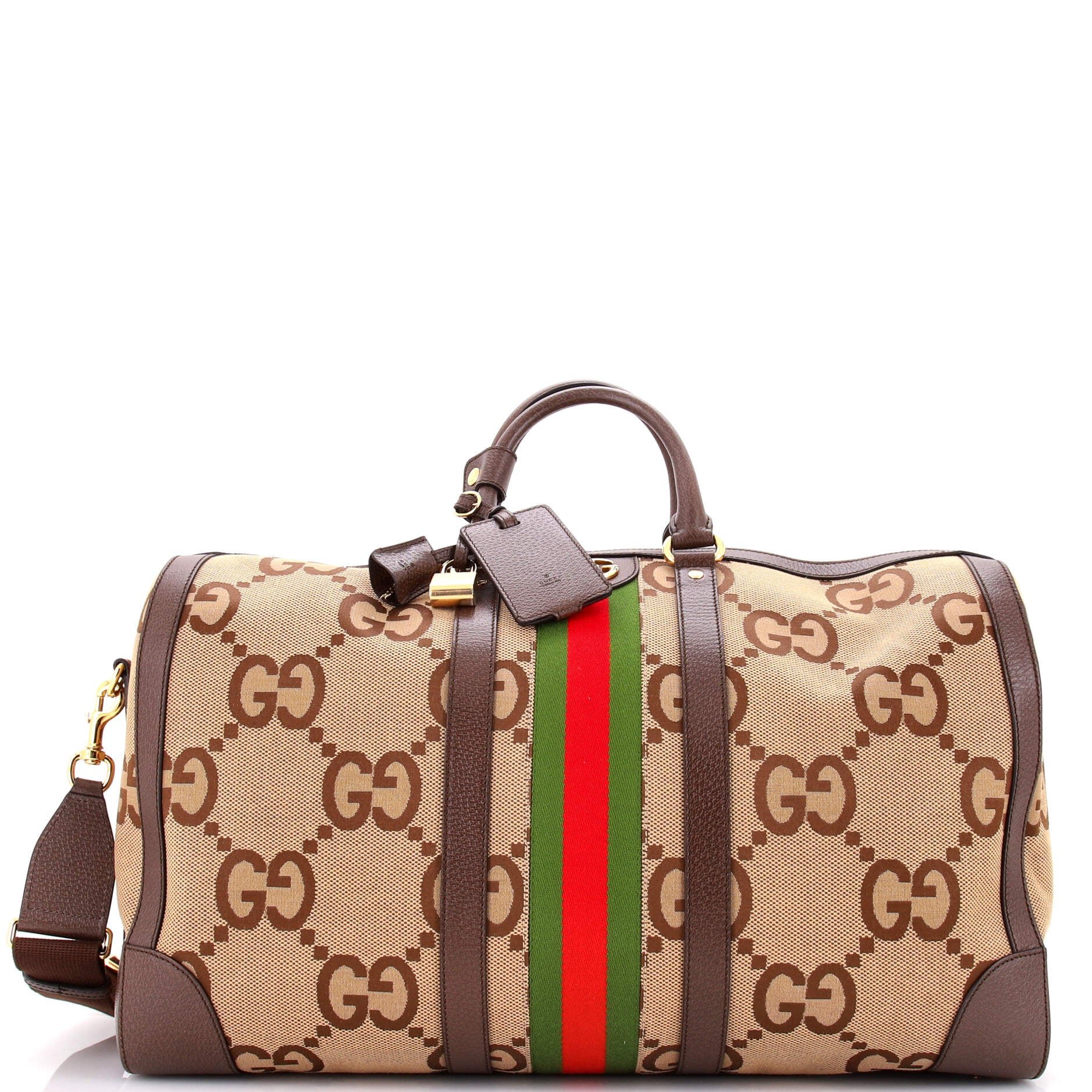 Savoy Web Convertible Duffle Bag Jumbo GG Canvas Large