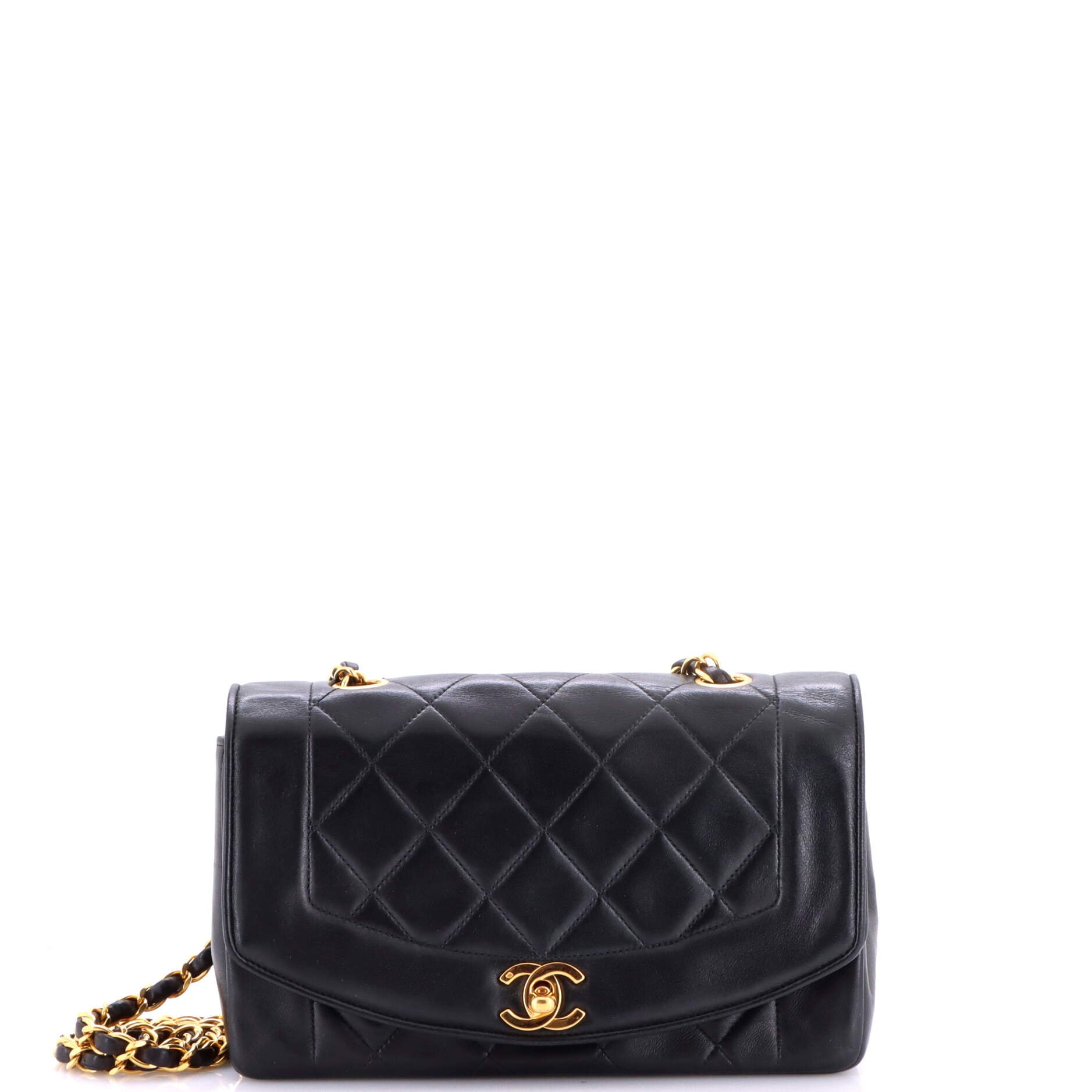 Vintage Diana Flap Bag Quilted Lambskin Small