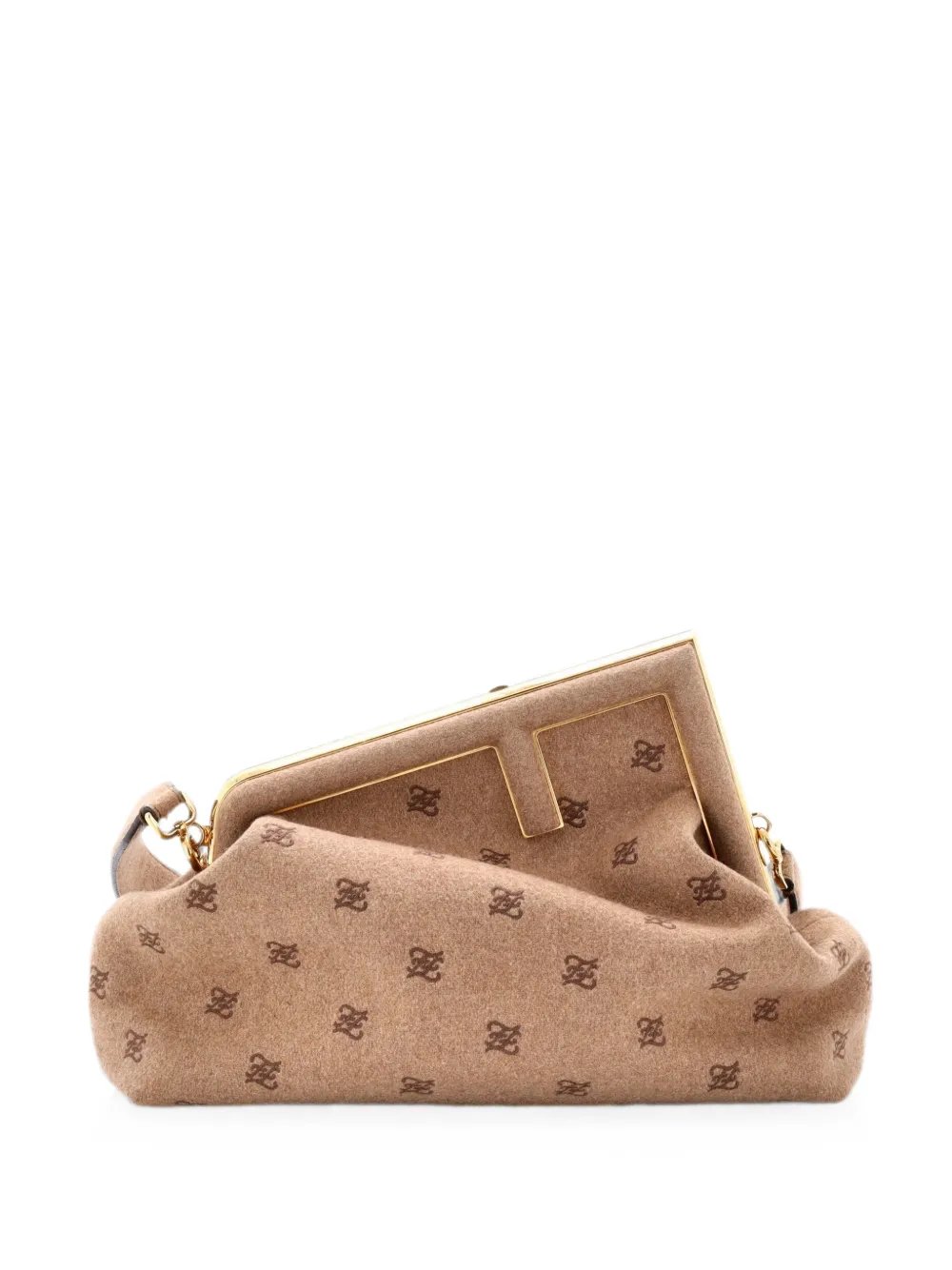First Bag FF Karligraphy Flannel Medium clutch bag