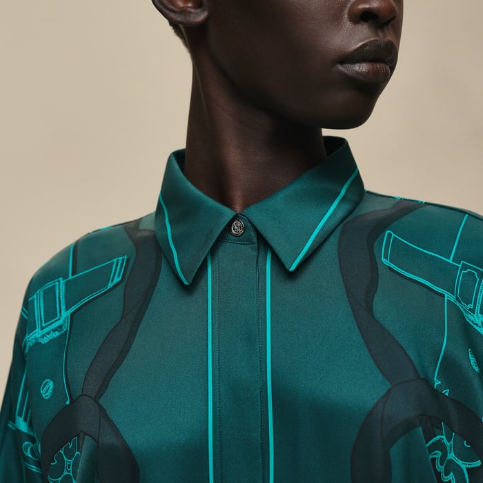Vert Pin Robe Inspiration Chemise Imprimé « ferronnerie Remix »