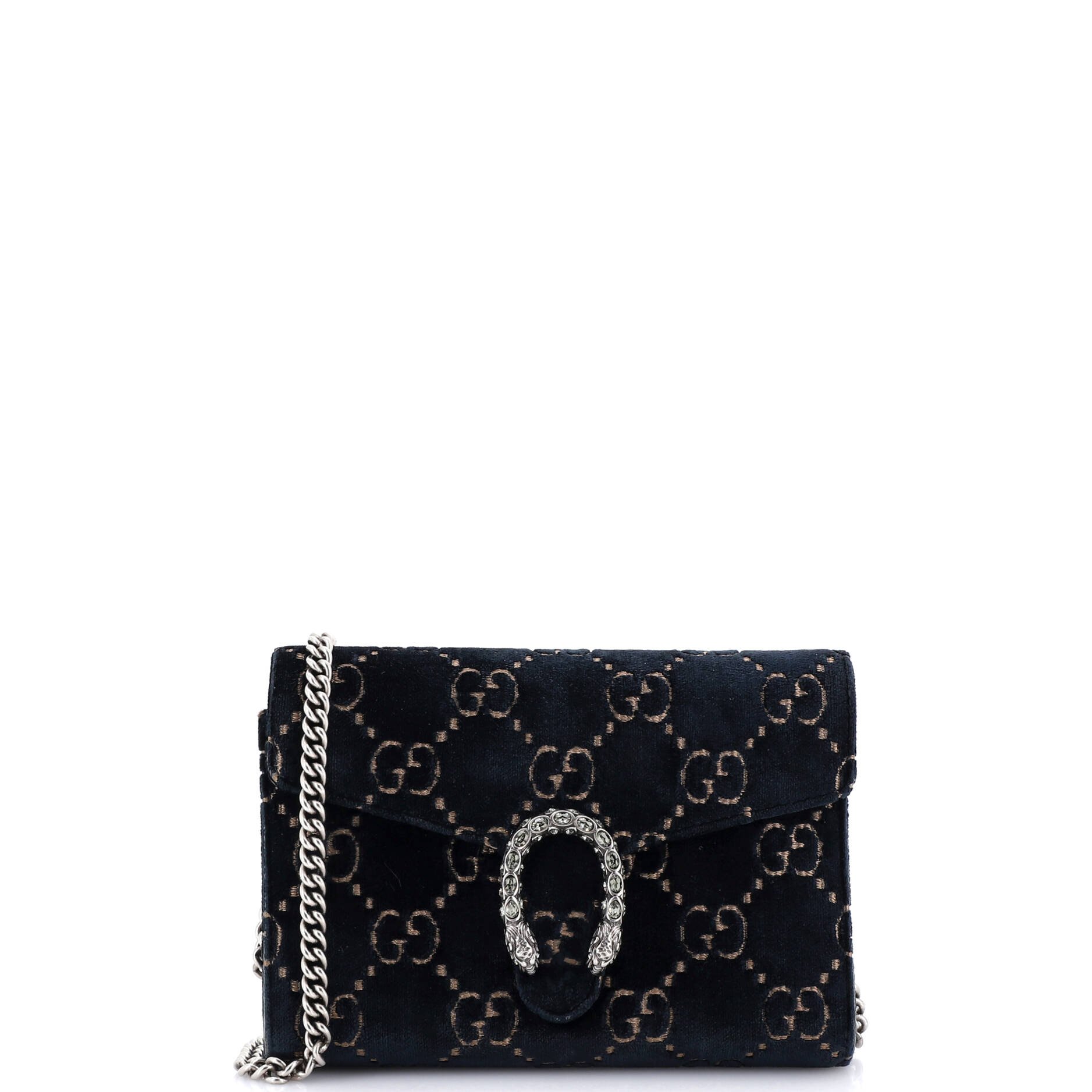 Dionysus Chain Wallet GG Velvet Small